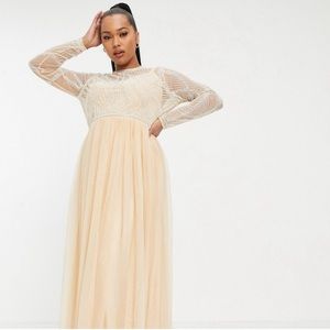 ASOS Design Curve Sequin long sleeve dress
